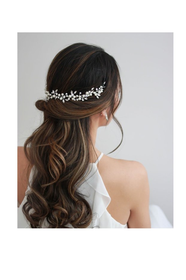 Handmade MIRROR STONE bridal crown, bridal hair accessory, bridal hair clip, crystal crown pearl buckle