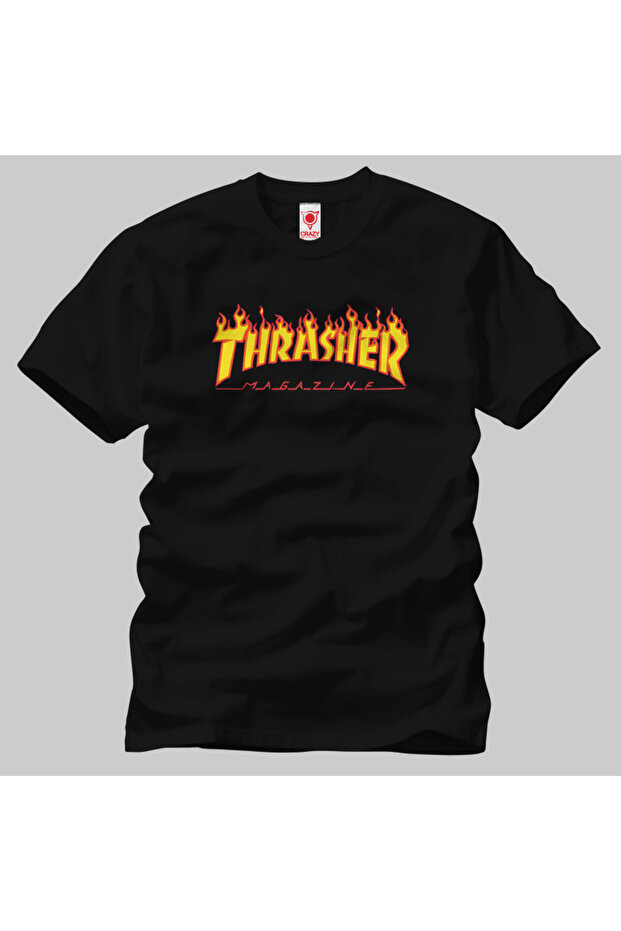Логотип журналу Thrasher Unisex Tişört - 1