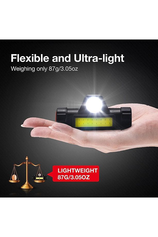 Kafa Feneri Ultra Güçlü Şarjlı Mıknatıslı Kafa Lambası Cob Led Avcı Balıkçı Kamp Feneri Deprem Işığı - 9