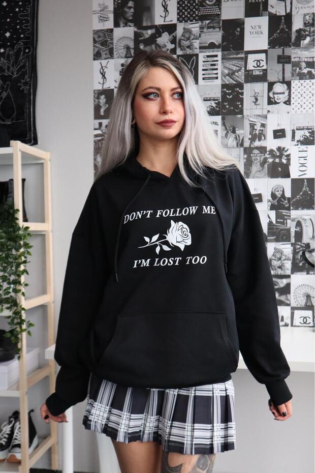 Dont Follow Me Sweat Sweathsirt 3 Thread Hoodie Gofeel