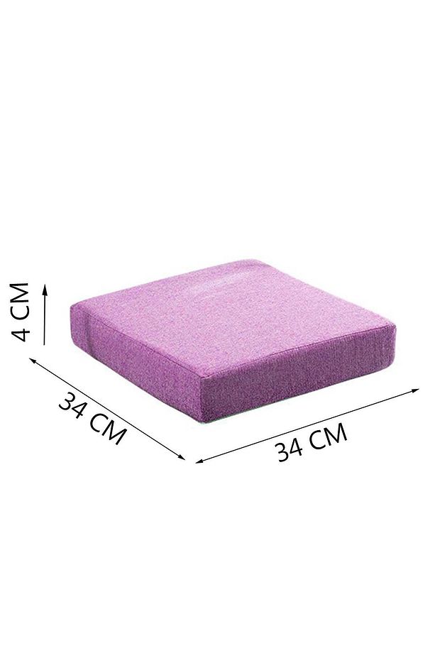 Sandalye Minderi Sünger Dolgulu Kare Sandalye Konfor Pedi Oturma Minderi 4 cm Kalınlık 4 Adet - 4