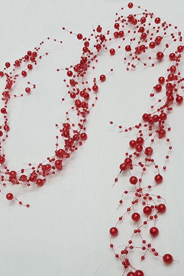 Beads Assortment Red Pearl and Misina Pendant 1 Mt – Beads, Stylish Design, Women's Accessory – Boncu