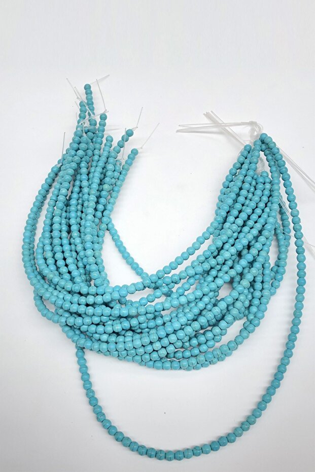 Beads Assortment Turquoise Round Glass Beads 6 mm – Beads, Stylish Design, Women's Accessory – Beads –