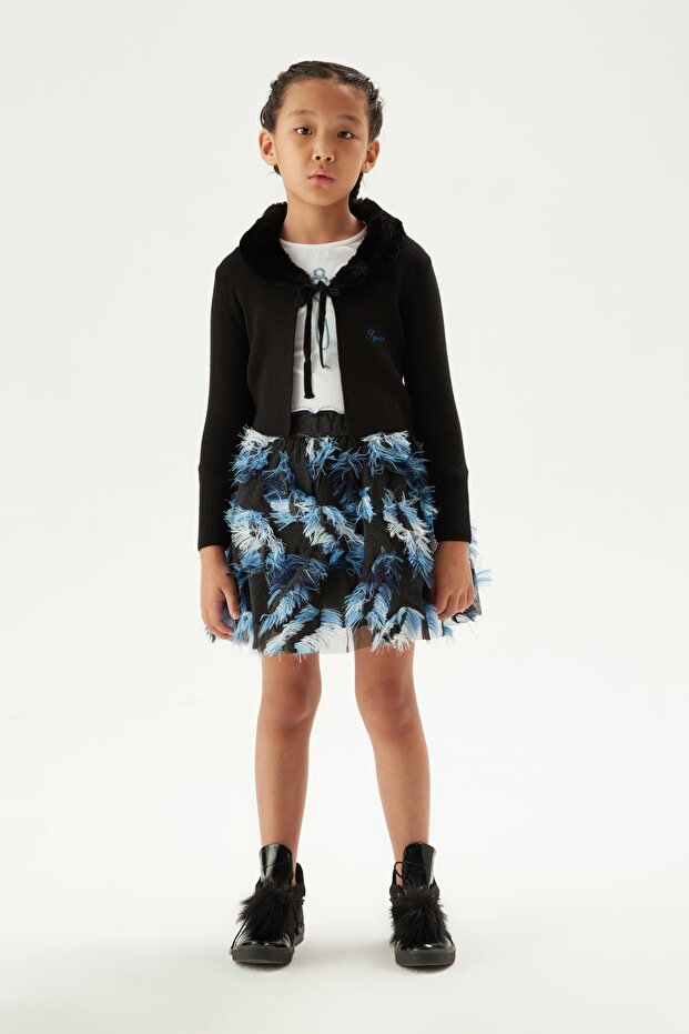 Girl's Black Cardigan 23FW0TJ4705