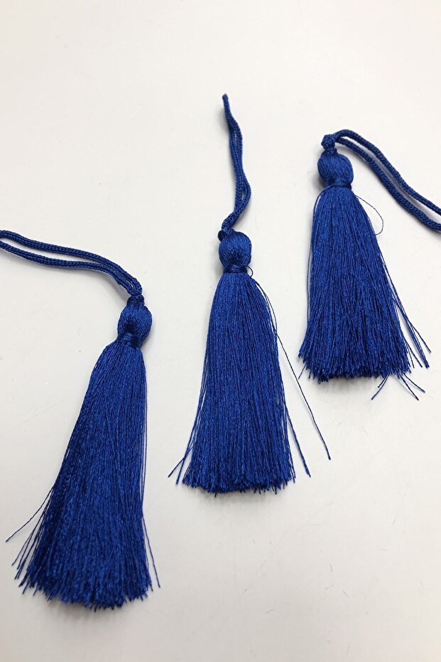Decorative Ribbon Cobalt Blue Single Tassel 10 Pieces 7 cm – Decorative Ribbon, Stylish Design, Women's Accessory