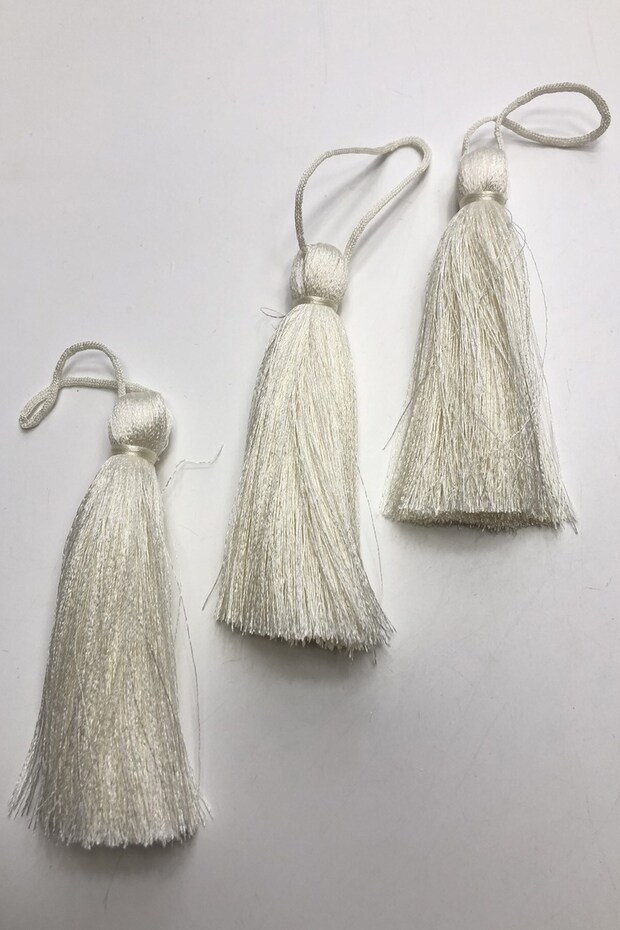 Decorative Ribbon Light Cream Single Tassel 10cm 1 Piece – Decorative Ribbon, Stylish Design, Women's Accessory