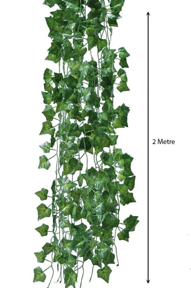 Yapay Çiçek 6 Adet Yeşil Yapraklı Yapay Sarmaşık Çiçek 2 Metre – Yapay & Kuru Çiçek, Şık Tasarım – - 2