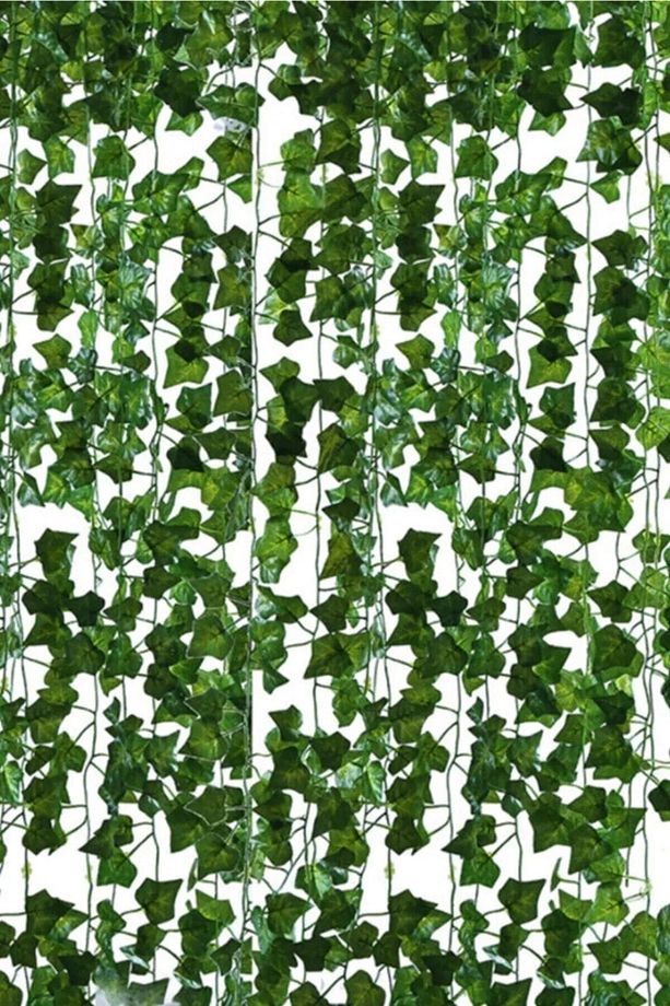 Yapay Çiçek 6 Adet Yeşil Yapraklı Yapay Sarmaşık Çiçek 2 Metre – Yapay & Kuru Çiçek, Şık Tasarım – - 1
