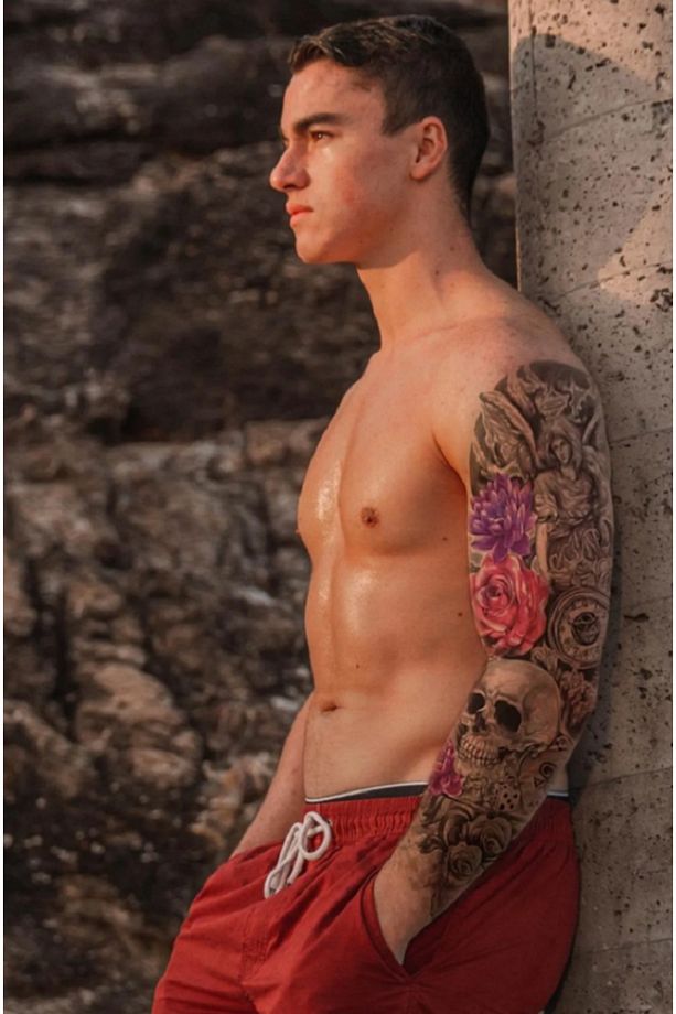 Gerçek Dövme Görünümlü 3D Melek,Saat,Çiçek,Kuru Kafa,Zar Ve Deste Uzun Süreli Geçici Dövme Tattoo - 2