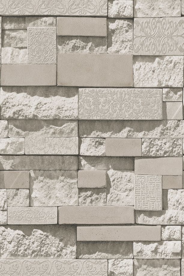 Taş Desen Duvar Kağıdı Krem (5 M²) 9250 - 4
