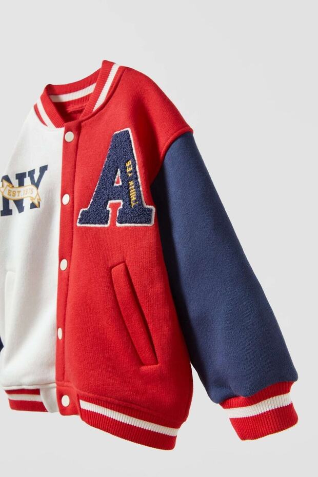 Unisex Red White Bomber College Jacket - 4