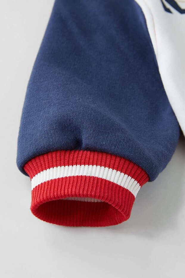 Unisex Red White Bomber College Jacket - 2