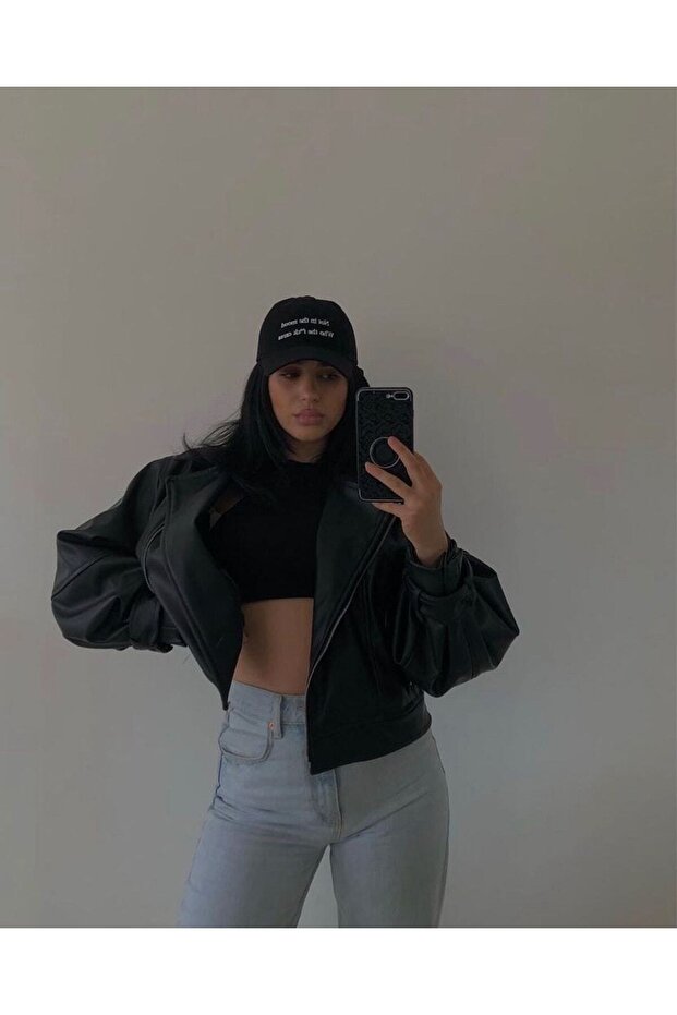 Oversize Mango Model Bomber Deri Ceket - 2