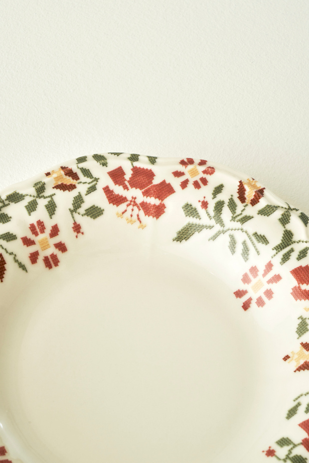 X Bella Maison Peony Porselen 4'lü Yemek Tabağı 21,5cm TPHAW26TBK00045 - 4