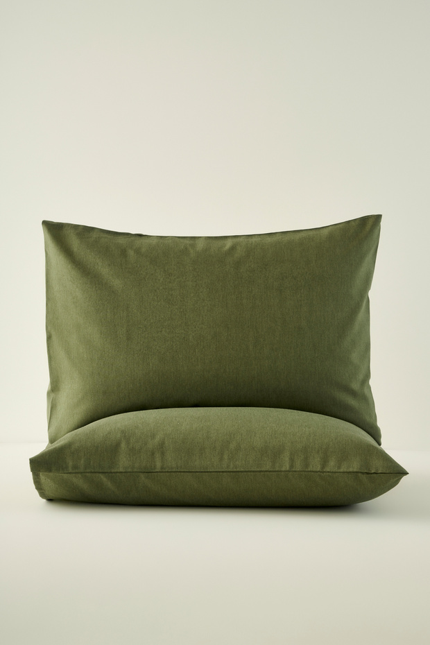 X Bella Maison Leaf Yeşil Düz 2'li Yastık Kılıfı 50x70cm TPHAW26YK00000 - 2