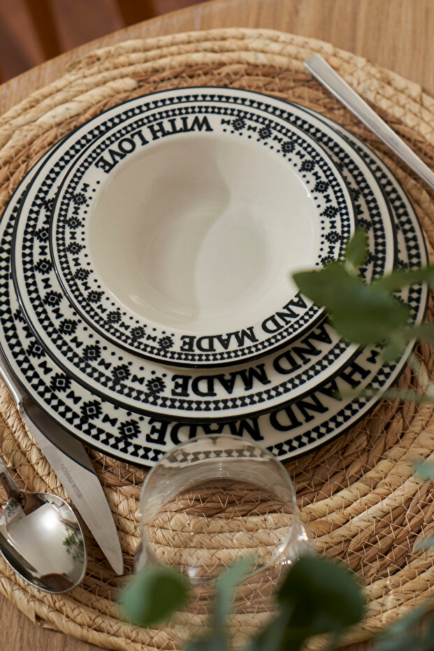 X Bella Maison Native Porselen 4'lü Servis Tabağı 25,5cm TPHAW26TBK00033 - 5