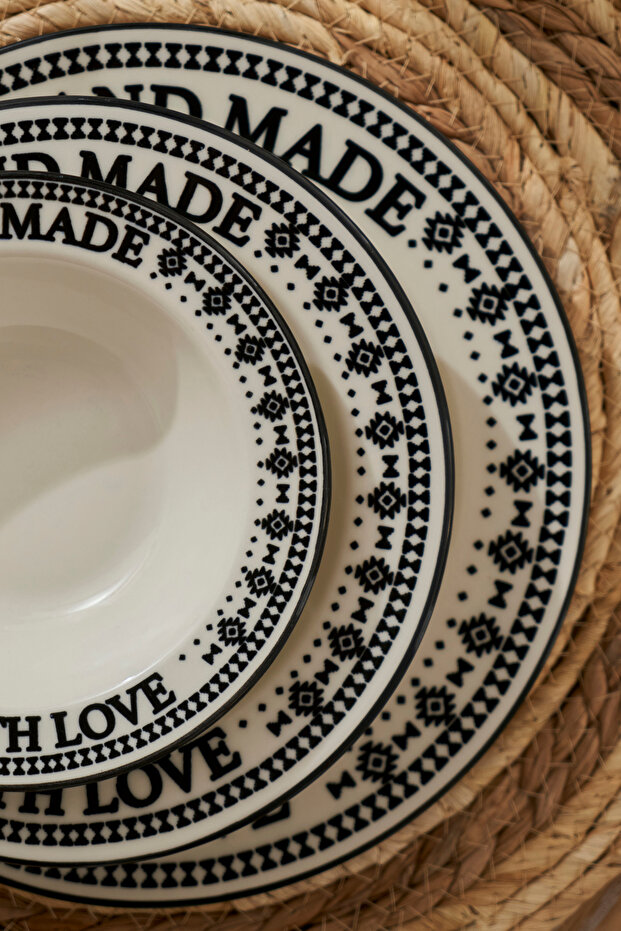 X Bella Maison Native Porselen 4'lü Servis Tabağı 25,5cm TPHAW26TBK00033 - 2