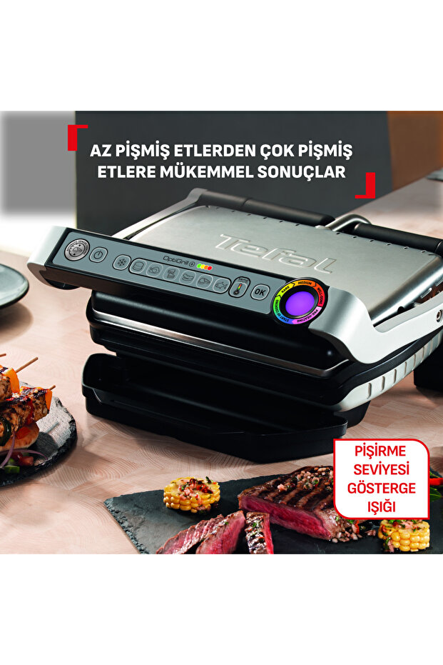 OptiGrill+ 4 Porsiyon Kapasiteli 2000 Watt 6 Programlı Barbekü Izgara ve Tost Makinesi - Inox - 4