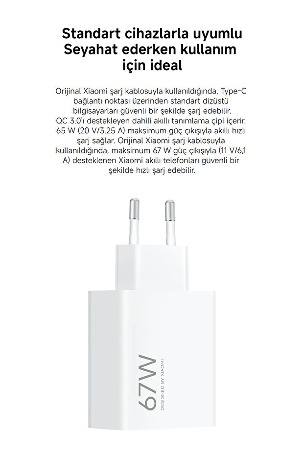 67W HyperCharge Power Adapter (Type-A) EU MDY-12-EH Hızlı Şarj Adaptörü - 4