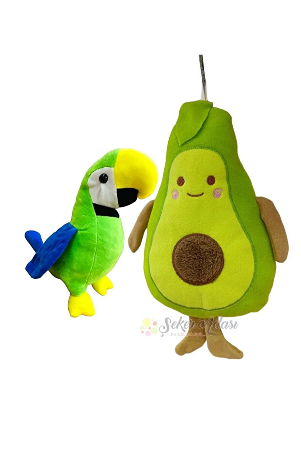Cute Sleeping Companion Avocado and Green Parrot Plush Toy Gift Pillow