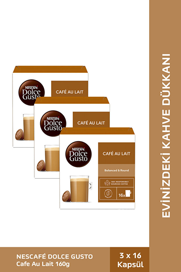 Dolce gusto coffee cafe au lait 16 capsules x 3 pieces
