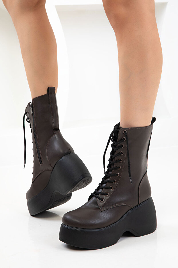 Kahve Kadın Bot & Bootie 21123 - 5