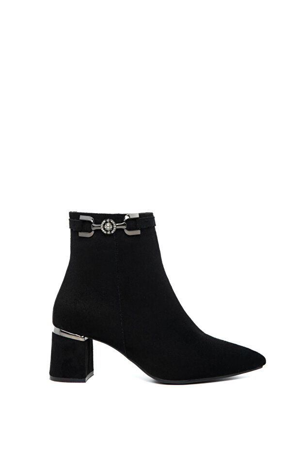 Siyah Süet Kadın Bot & Bootie 21118 - 6