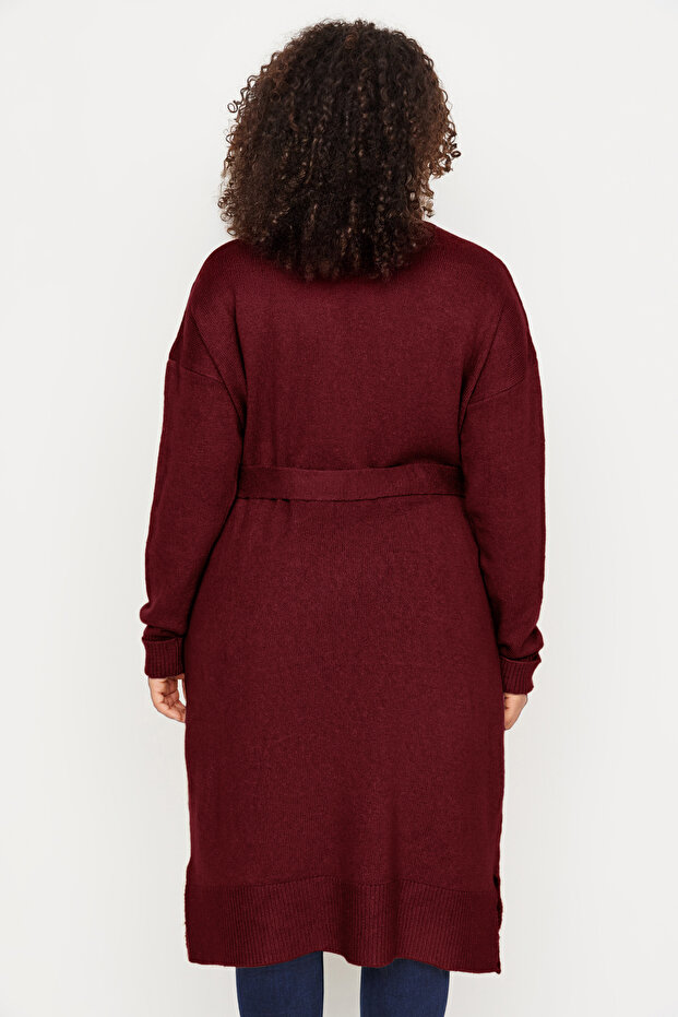 Mürdüm Oversize/Bol Kesim Triko Hırka TBBAW23AV00017 - 6