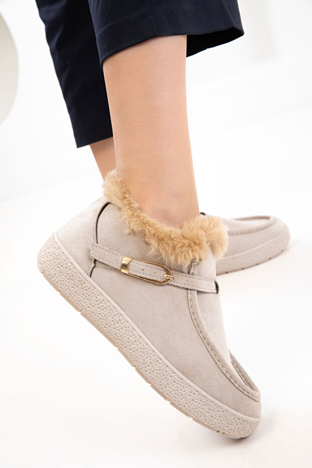 Bej Süet Kadın Bot & Bootie 21133 - 5