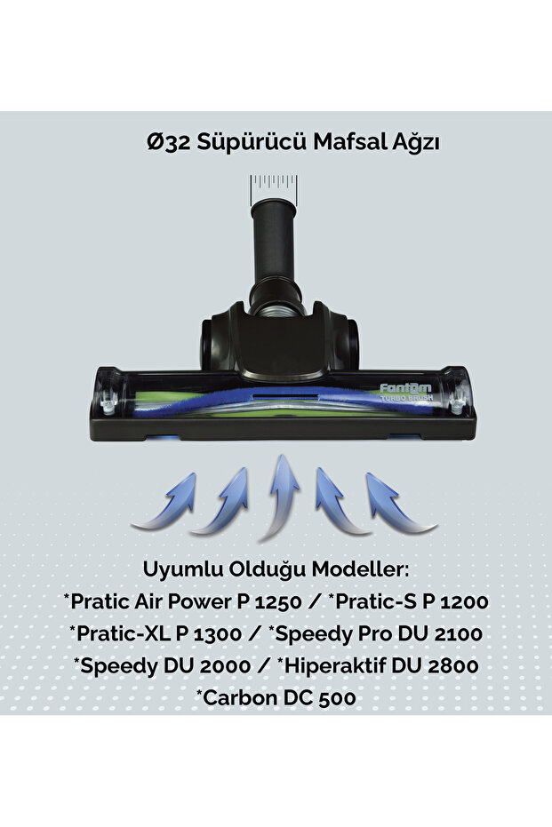 Pratic Aır Power P 1250 Siyah Torbasız Dönebilen Turbo Başlıklı Dikey Süpürge - 9