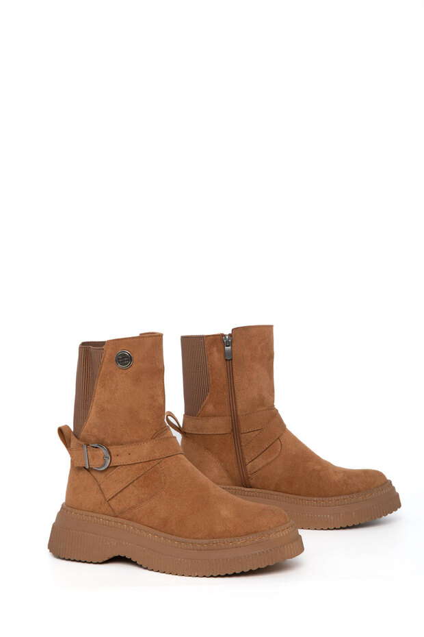 Taba Süet Kadın Bot & Bootie 21169 - 5