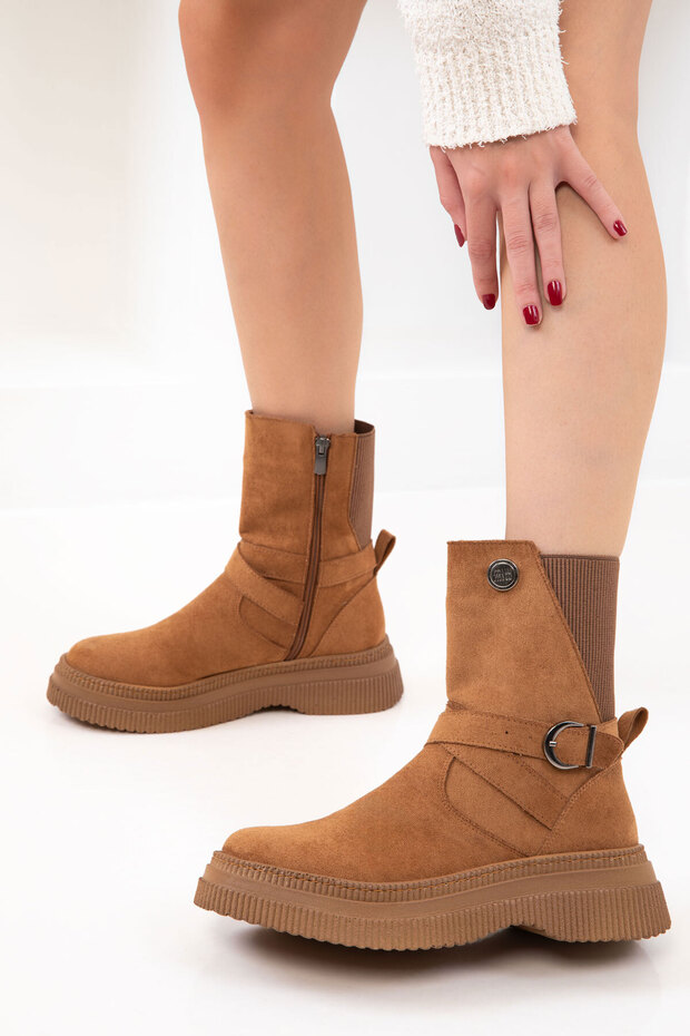Taba Süet Kadın Bot & Bootie 21169 - 2