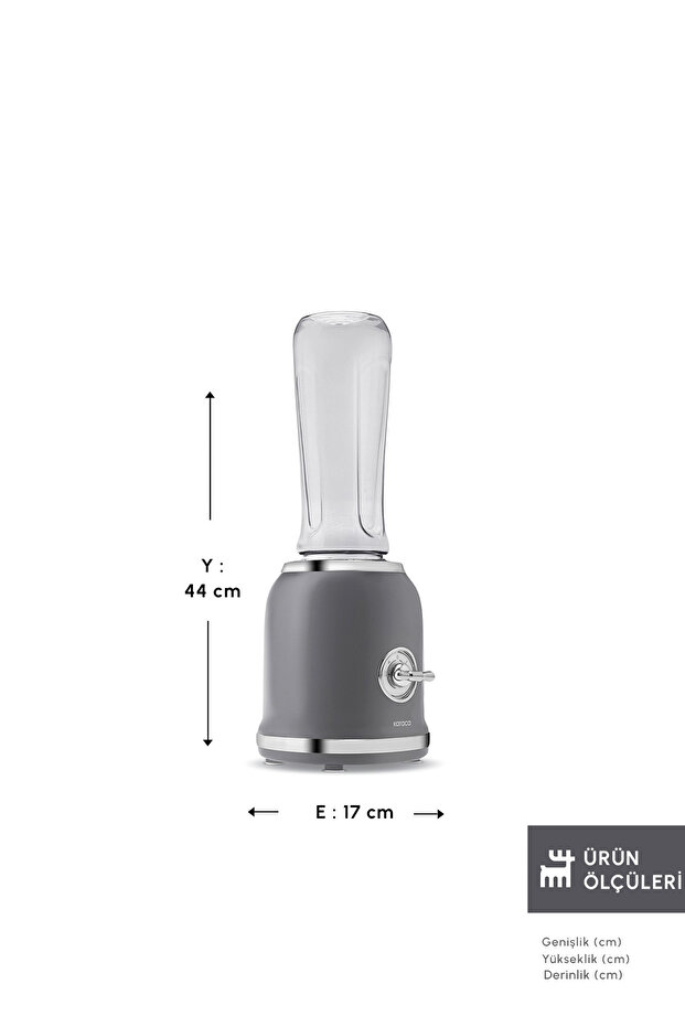 Retro Personal Kişisel Smoothie Blender Grey - 2
