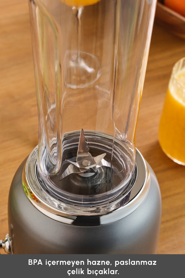 Retro Personal Kişisel Smoothie Blender Grey - 5