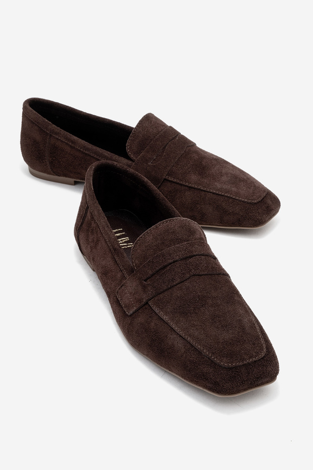 Morne Brown Suede Genuine Leather Women's Loafer Shoes