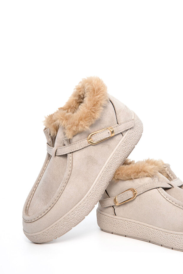 Bej Süet Kadın Bot & Bootie 21133 - 3