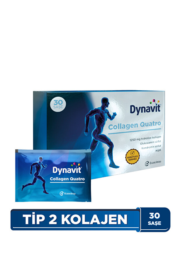 Collagen Quatro 30 Saşe - Hidrolize Peptit Tip 2 Tavuk Kolajeni,MSM,Glukozamin ve Kondroitin Sülfat - 8