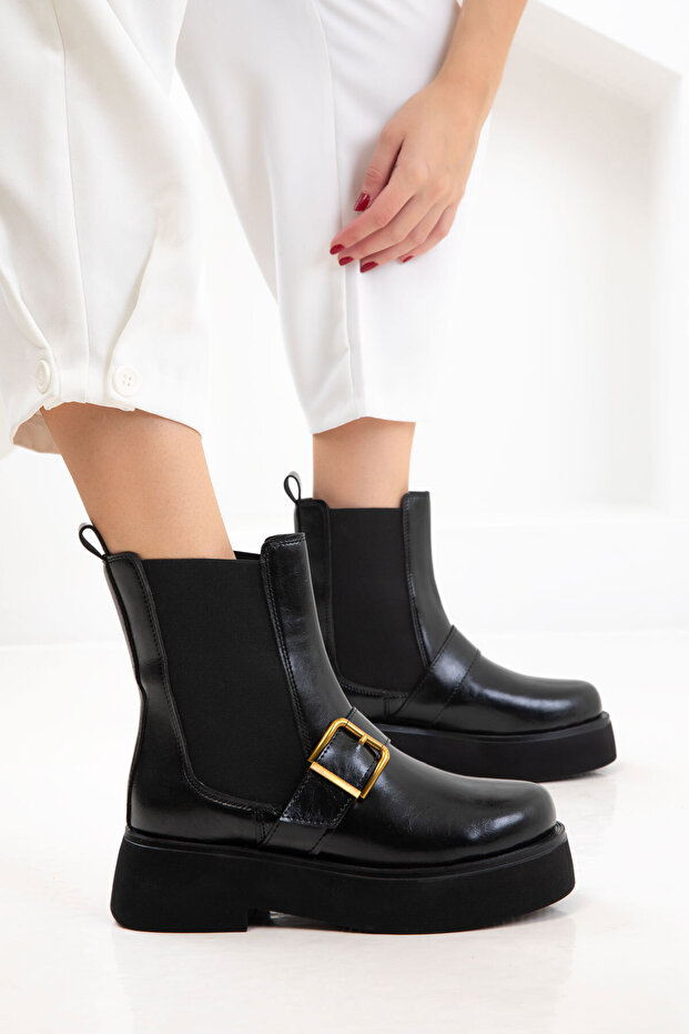 Siyah Kadın Bot & Bootie 19754 - 3
