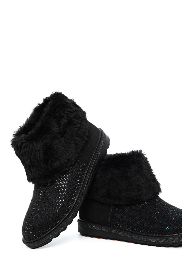 Siyah Süet-Siyah Kadın Bot & Bootie 21165 - 2