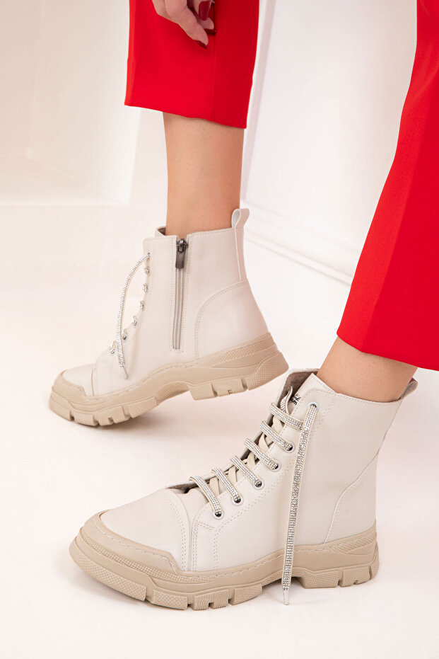 Bej Kadın Bot & Bootie 21139 - 4