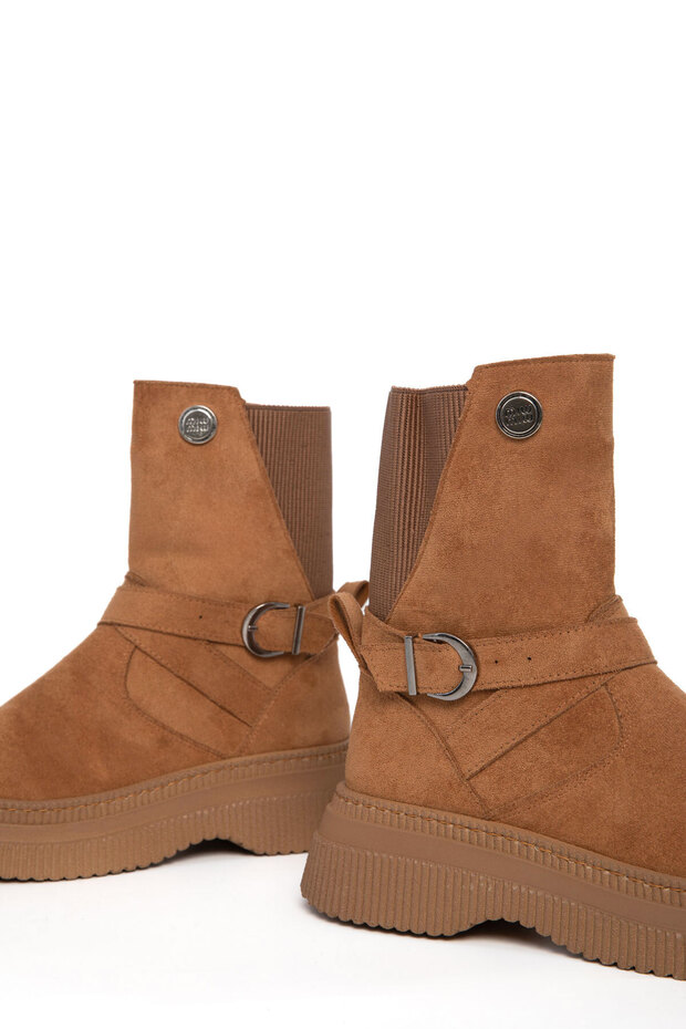 Taba Süet Kadın Bot & Bootie 21169 - 1