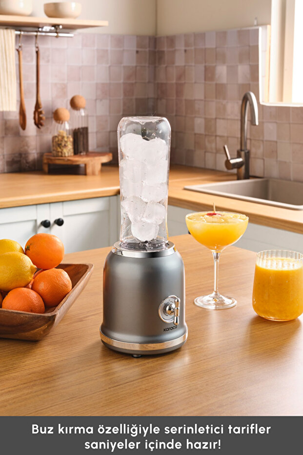 Retro Personal Kişisel Smoothie Blender Grey - 6