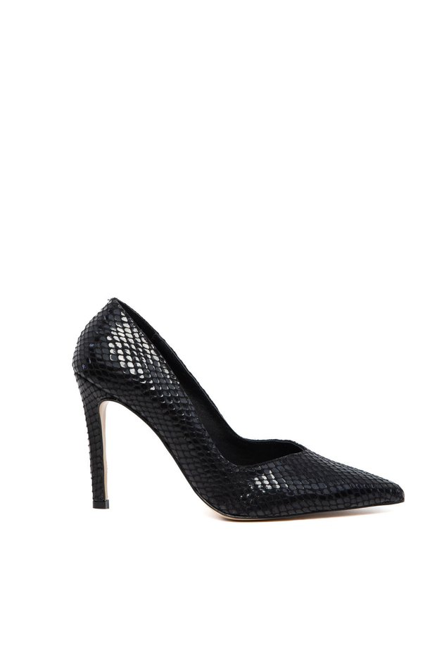 Black Snake Women's Classic Heeled Shoes 21147