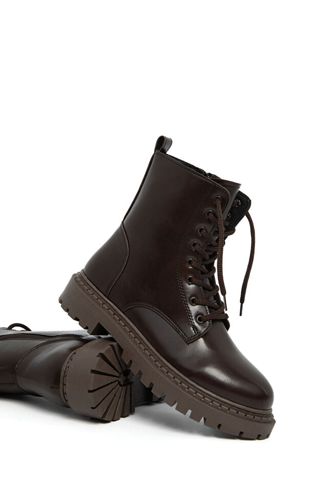 Kahve Mat Kadın Bot & Bootie 13786 - 1