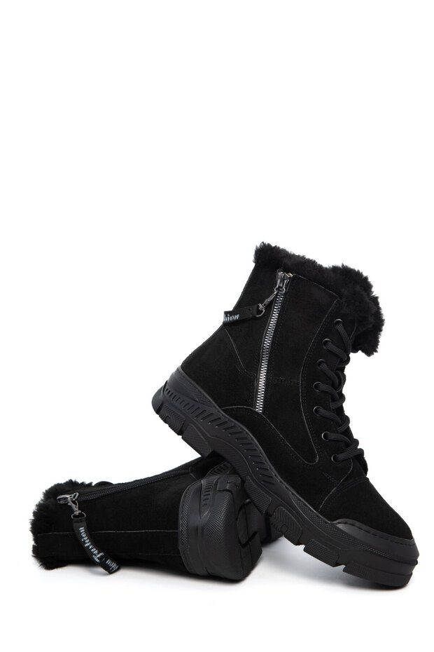 Μαύρα σουέντ γυναικείες μπότες - 20007 Model Bootie - 1