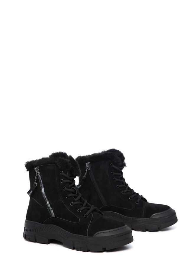 Μαύρα σουέντ γυναικείες μπότες - 20007 Model Bootie - 5