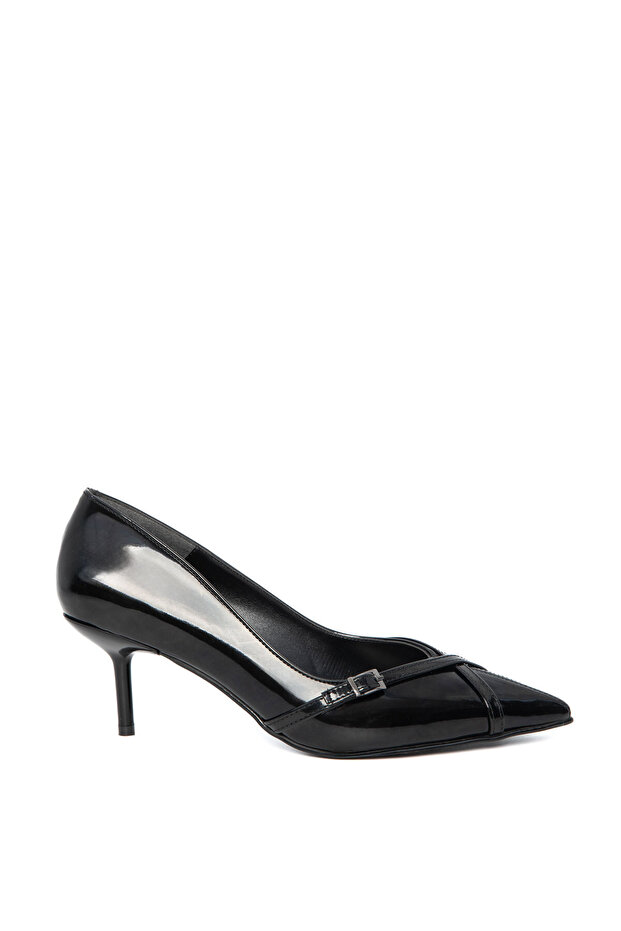 Black Patent Leather Women's Classic Heeled Shoes 21177