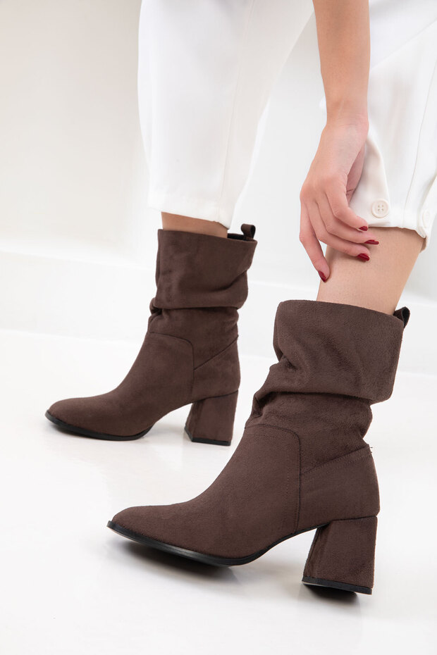 Kahve Süet Kadın Bot & Bootie 21124 - 3