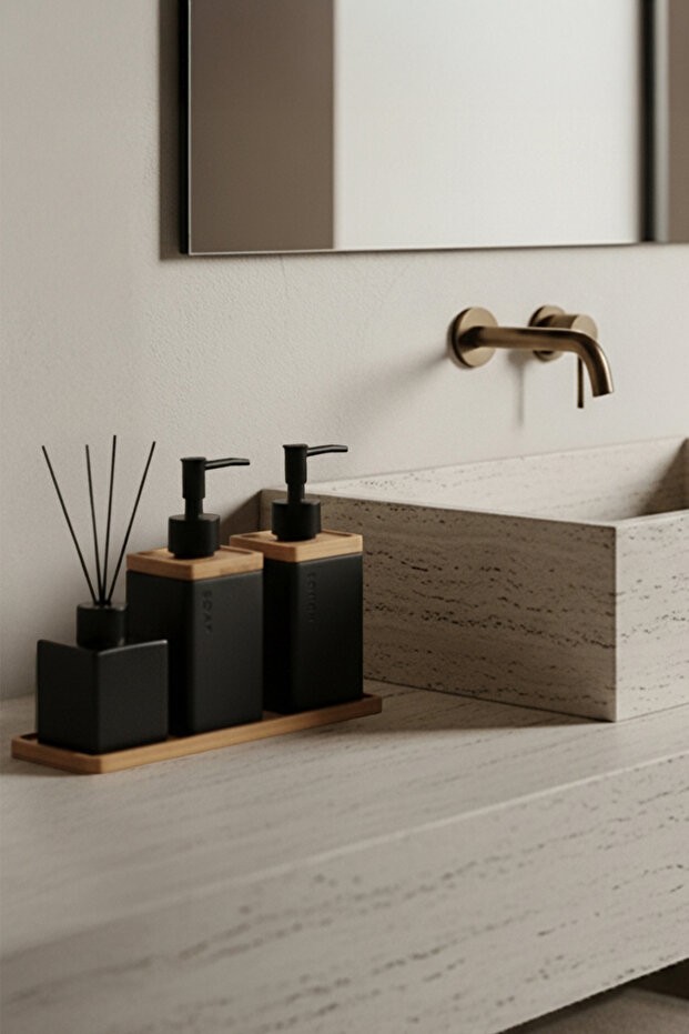 3'lü Seramik Banyo Sabunluk Seti TPHAW26BI00000 - 1
