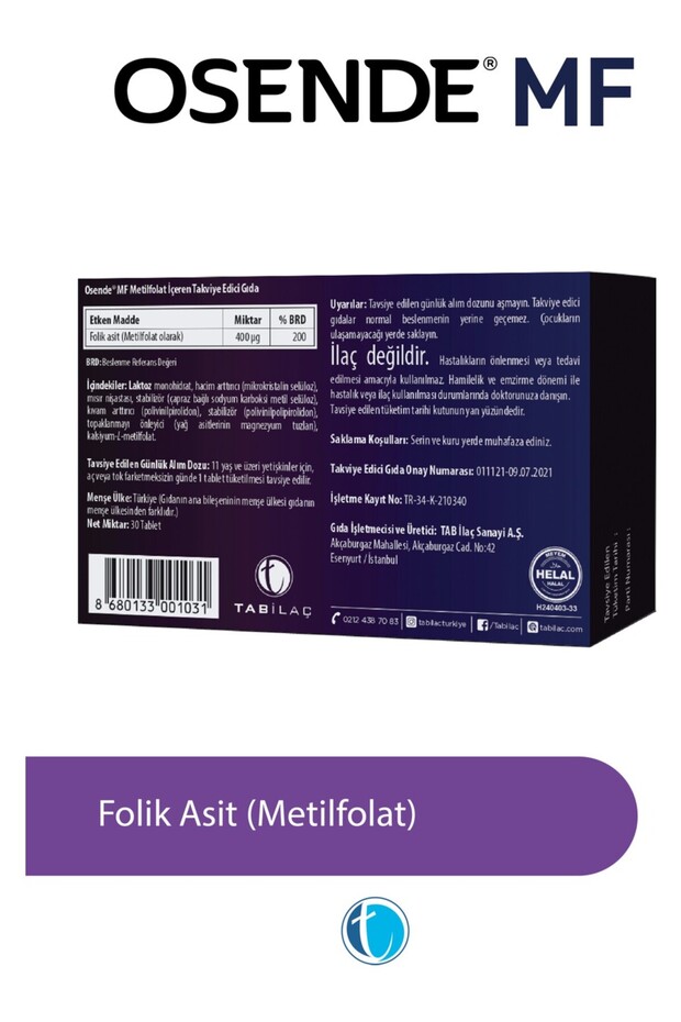 Osende Metilfolat 30 Tablet - 2